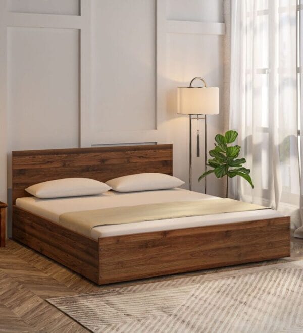 Akako King Size Bed In Walnut Finish