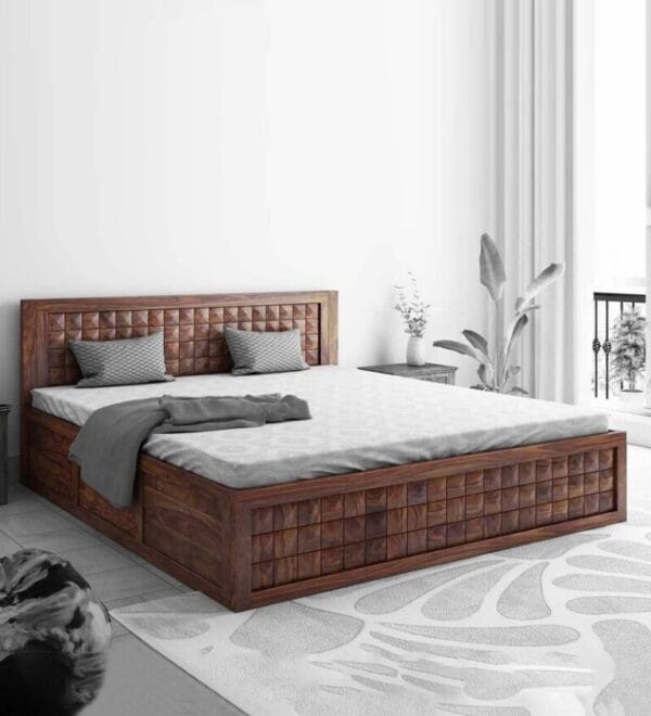 Dreamer King Size Bed With Drawer Storage In Teak Finish