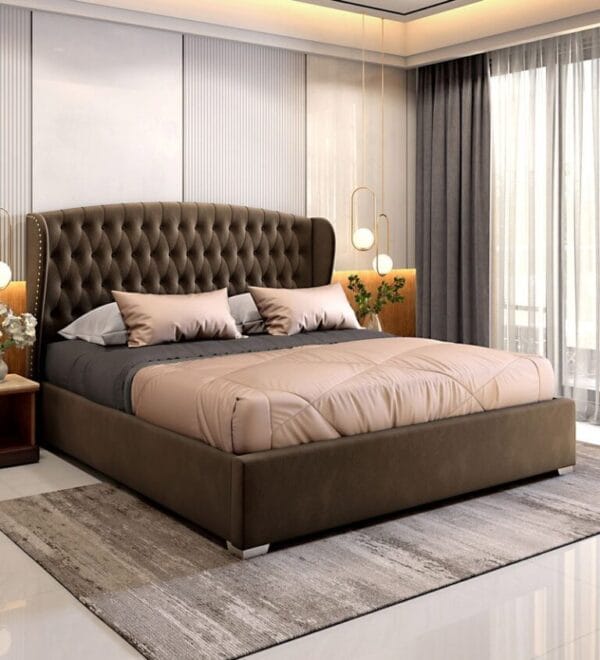 Salvador King Size Bed In Dark Brown Colour